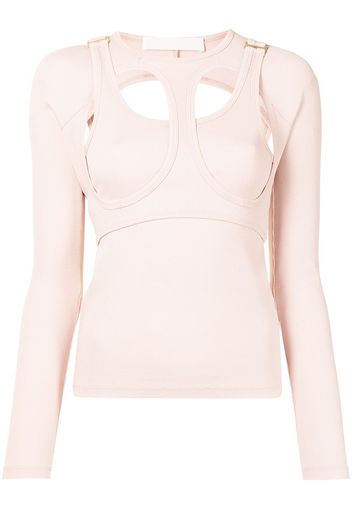 Dion Lee BREATHABLE LS TOP - Rosa