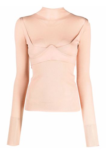 Dion Lee moulded mesh top - Toni neutri