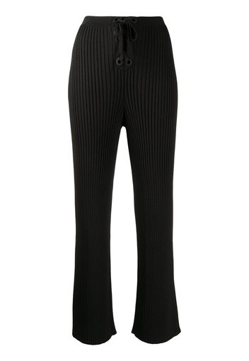 Dion Lee ribbed lace-up trousers - Nero