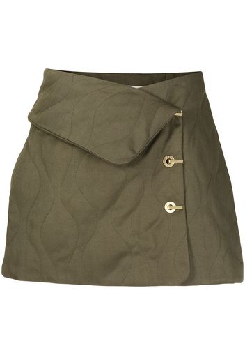 Dion Lee quilted-finish mini skirt - Verde
