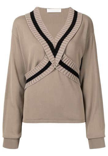 Dion Lee ribbed V-neck jumper - Toni neutri