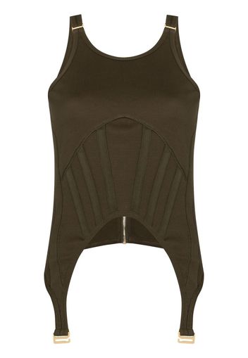 Dion Lee corset-panel vest top - Verde