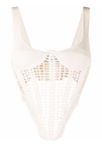 Dion Lee cut out-detail bustier top - Toni neutri