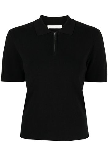 Dion Lee half-zip short-sleeved polo top - Nero