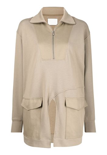 Dion Lee half-zip fastening pullover - Marrone