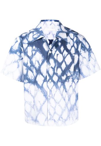 Dion Lee Camicia Shibori a maniche corte - Blu