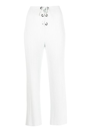Dion Lee ribbed-knit eyelet lace-up trousers - Blu