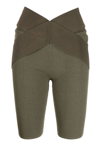 Dion Lee X knee-length biker shorts - Verde