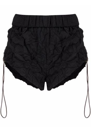 Dion Lee crinkled-finish short shorts - Nero