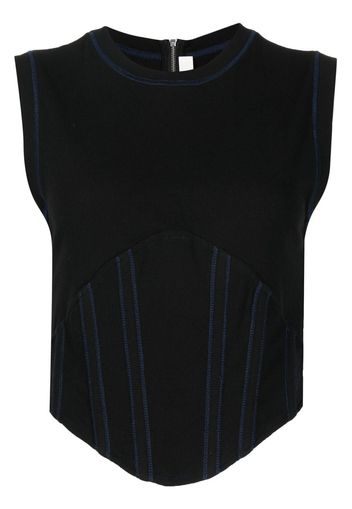 Dion Lee fine-ribbed corset tank top - Nero