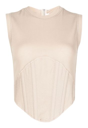 Dion Lee fine-ribbed corset tank top - Marrone