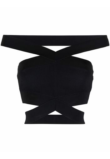 Dion Lee cropped strappy-design top - Nero