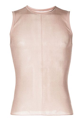 DION LEE Top semi trasparente a coste - Rosa