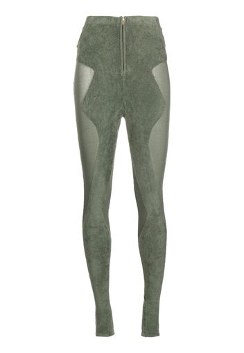 Dion Lee intarsia-knit slim-cut trousers - Verde