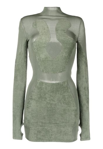 Dion Lee Abito corto con ricamo - Verde