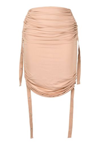 DION LEE Doric ruched midi skirt - Marrone