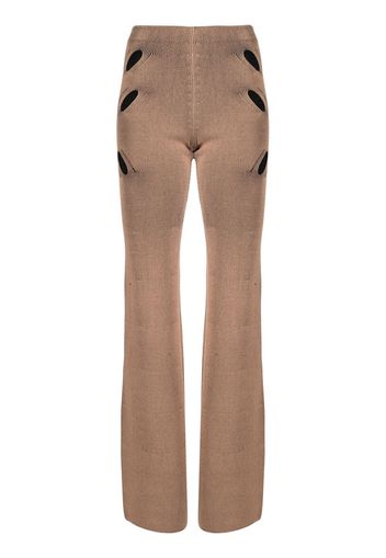 Dion Lee flared cut-out detail trousers - Marrone