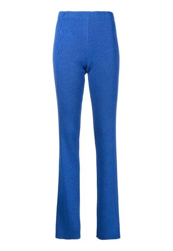 Dion Lee flared ribbed-knit trousers - Blu