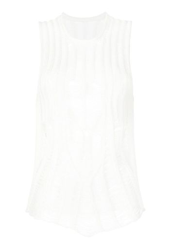 Dion Lee Distressed Floats tank top - Bianco