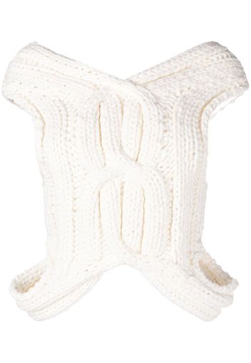 Dion Lee cable-knit V-neck vest - Bianco