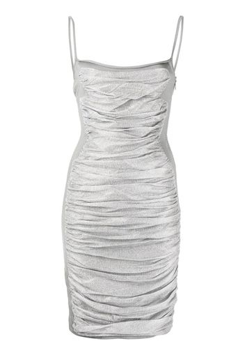 Dion Lee metallic-effect fitted dress - Argento