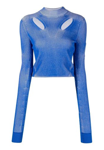 Dion Lee two-tone cut-out detail top - Blu