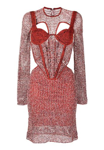 Dion Lee crochet mini dress - Rosso