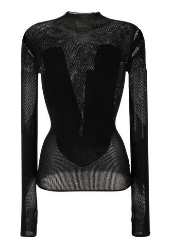 Dion Lee cut-out detail long-sleeved top - Nero