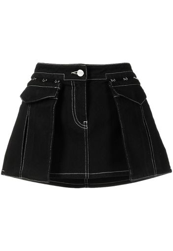 Dion Lee denim patchwork mini skirt - Nero