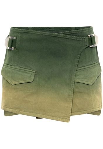 Dion Lee ombré-effect denim wrap skirt - Verde