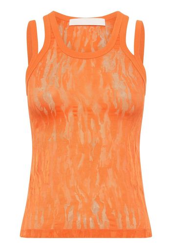 Dion Lee patterned-jacquard lace tank top - Arancione