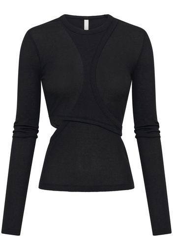 Dion Lee Modular layered long-sleeve top - Nero