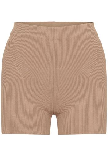 Dion Lee ribbed-knit cycling shorts - Marrone