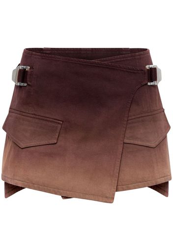 Dion Lee ombré denim mini wrap skirt - Marrone