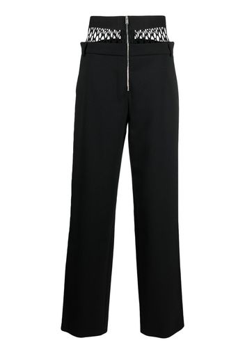 Dion Lee fishnet-detail tailored trousers - Nero