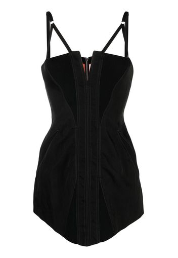 Dion Lee asymmetric sweetheart-neck mini dress - Nero