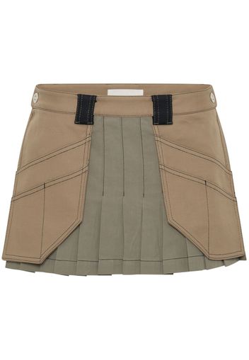 Dion Lee Workwear pleated miniskirt - Marrone