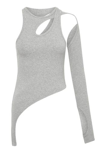 Dion Lee asymmetric cut-out knitted top - GREY