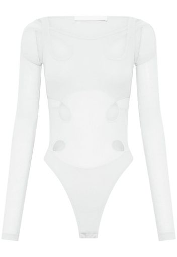 Dion Lee cut-out detail long-sleeve bodysuit - Bianco
