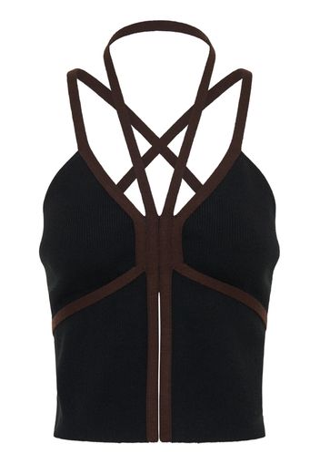 Dion Lee suspended harness top - BLACK/ UMBER