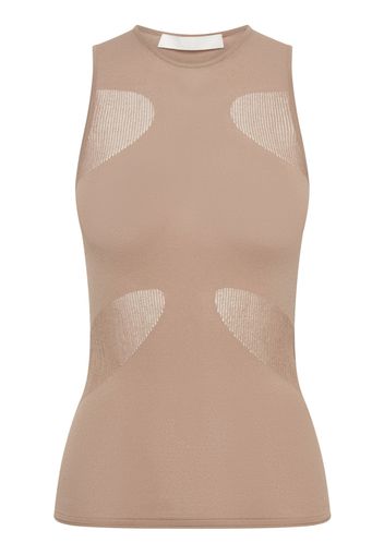 Dion Lee translucent-design sleeveless tank top - SAND