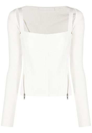 Dion Lee Corsetto Moto con zip - Bianco