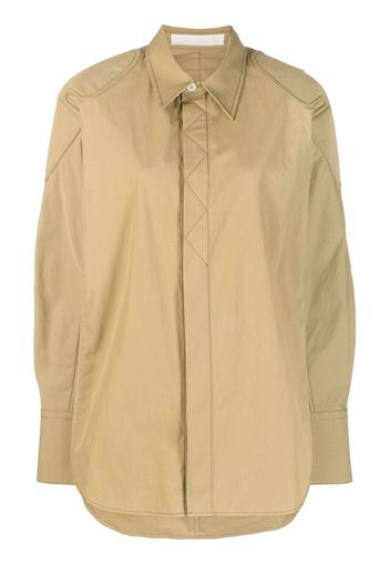 Dion Lee contrast stitching shirt jacket - Toni neutri