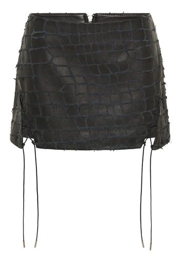 Dion Lee snakeskin-effect leather skirt - Nero