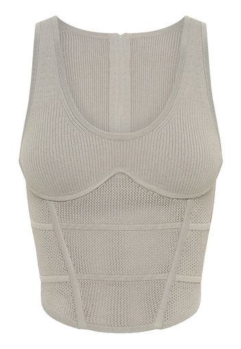 Dion Lee corset-style crochet-knit top - Grigio