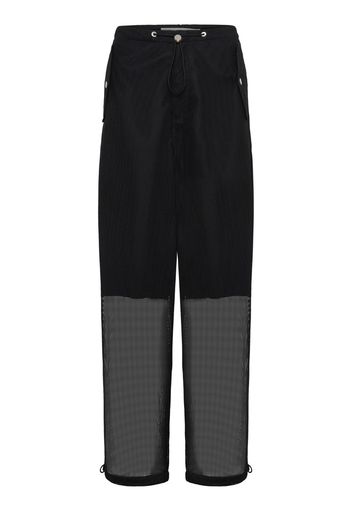 Dion Lee Pantaloni semi trasparenti a gamba ampia - Nero