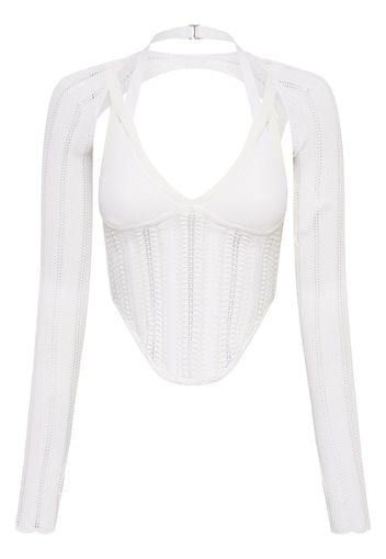 Dion Lee snakeskin-effect corset top - Bianco