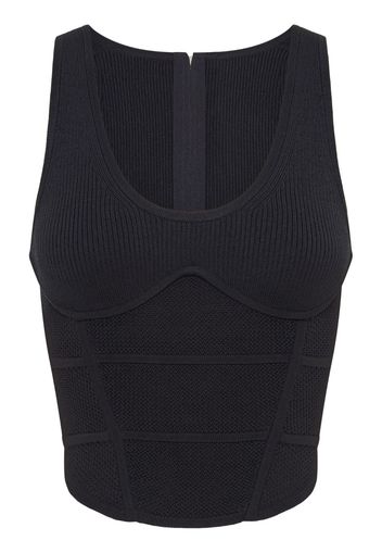 Dion Lee corset-style crochet-knit top - Nero