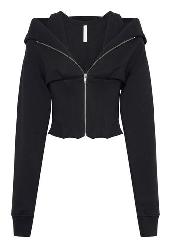 Dion Lee layered corset-style hoodie - Nero