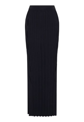 Dion Lee Snakeskin ribbed-knit skirt - Nero